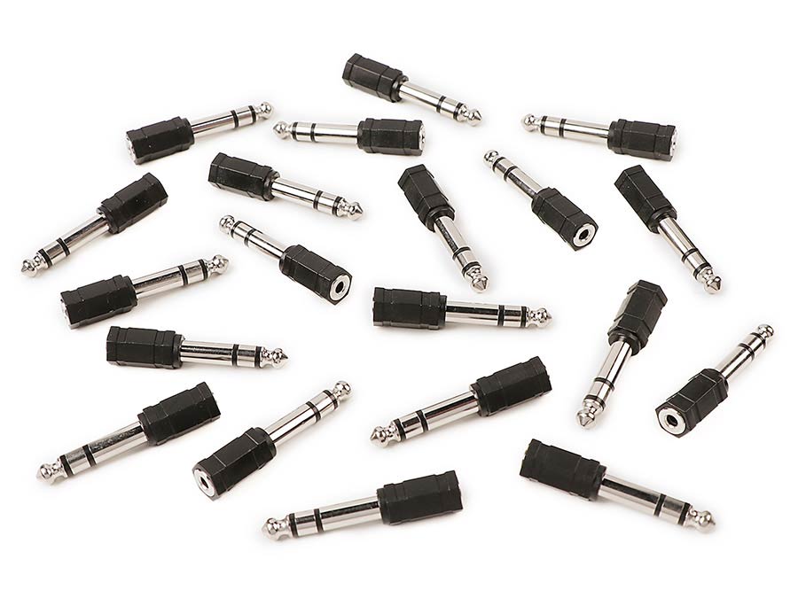 Boston AT-165/20 adaptor, 3,5mm jack female stereo, 20 pcs bulk pack, 6,3mm jack male stereo