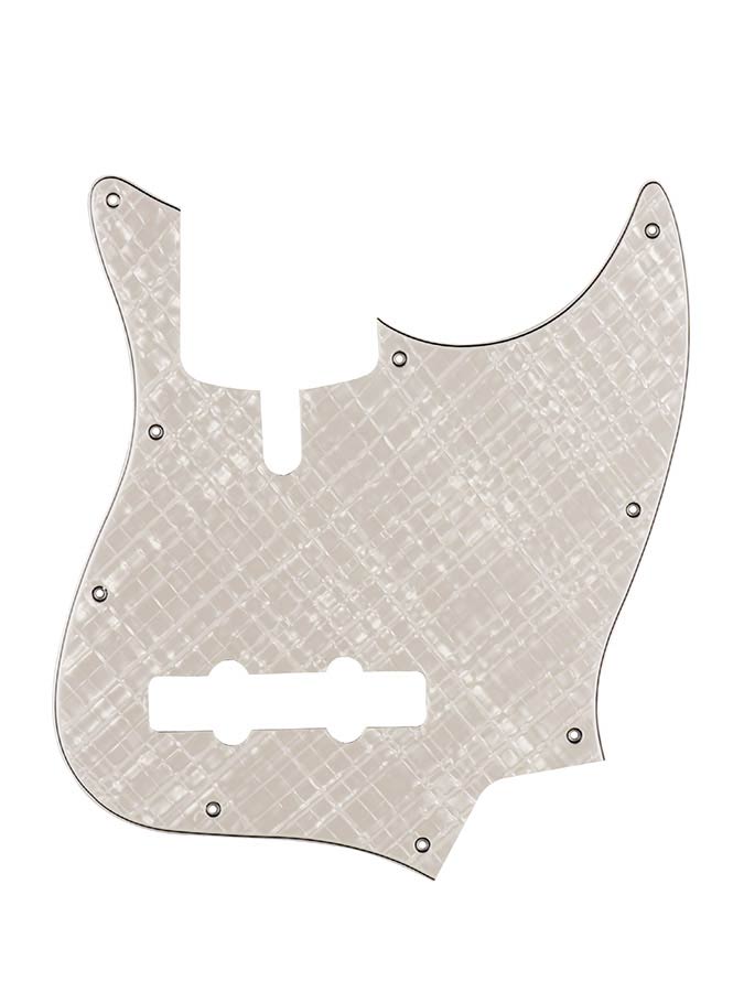 Boston M5V-410-PWW pickguard, Sire Marcus Miller V-series 5-string, 4 ply, pearl white webbing