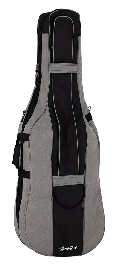 Boston CT-114-GR cello bag 19mm padded 1/4, light grey, 2 straps, various pockets
