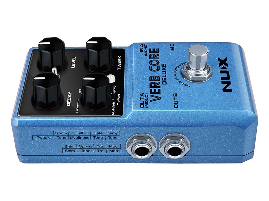 NUX Verb Core Deluxe Reverbpedaal met 8 Reverb-effecten en Stereo