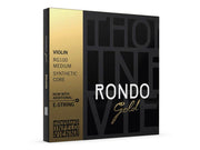 Thomastik-Infeld THRG-100 Rondo Gold violin string set 4/4, synthetic core, including extra gold-plated E-1 string