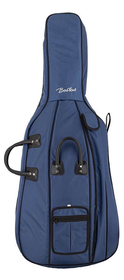 Boston CT-344 cello bag 23mm padded 4/4, blue, resistant nylon cover, 2 straps, various pockets