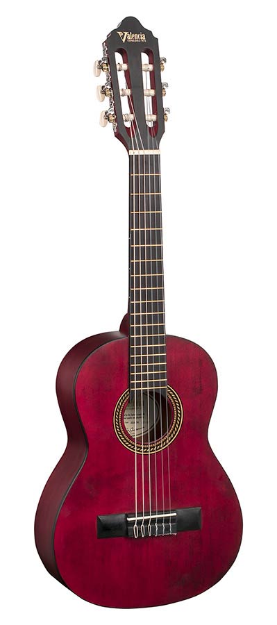 Valencia VC201TWR Klassieke gitaar 1/4 – Transparant wijnrood