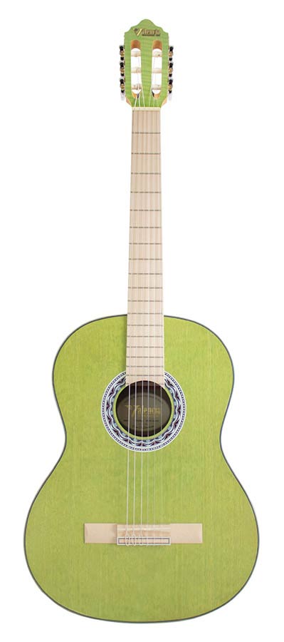 Valencia: Klassieke gitaar 4/4, sitka spruce & mahonie, groen