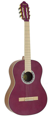 Valencia: Klassieke gitaar 4/4, hybride hals, sitka spruce & mahonie, paars