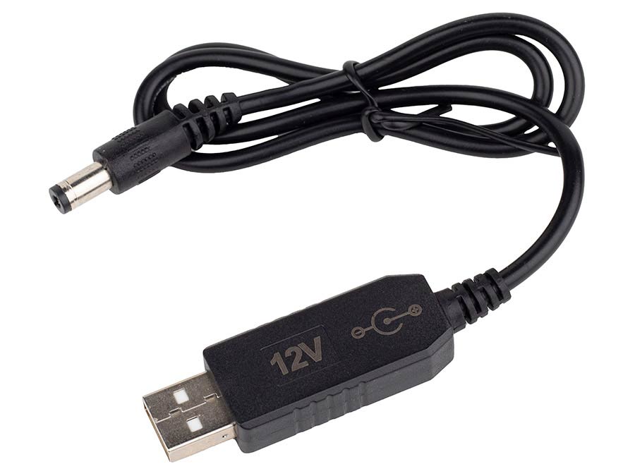 Boston BPC-12V1A voedingsadapter: USB 5V naar 12V (middenpool positief) - voed je keyboard met een power bank