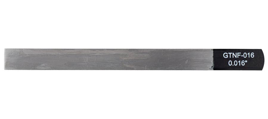 Boston GTNF-016 gauged nut slotting file 0.016" (0.40mm) 150x12mm, 65Mn carbon steel HRC 35-55 hardness