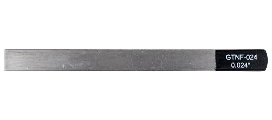 Boston GTNF-024 gauged nut slotting file 0.024" (0.60mm) 150x12mm, 65Mn carbon steel HRC 35-55 hardness