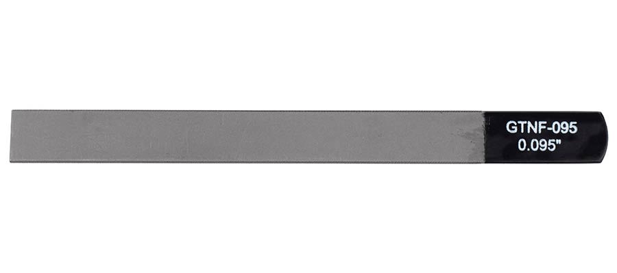 Boston GTNF-095 gauged nut slotting file 0.095" (2.40mm) 150x12mm, 65Mn carbon steel HRC 35-55 hardness