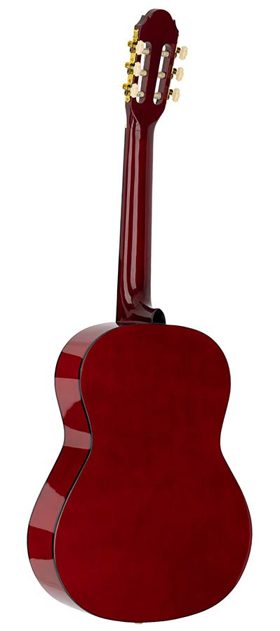 Martinez: Klassieke Gitaar Mensuur: 4/4, Transparant Donkerrood