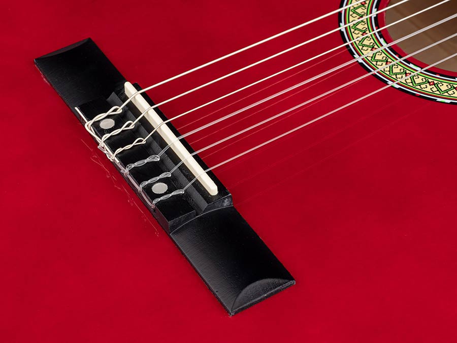 Martinez: Classical Guitar Scale Length: 3/4, Transparent Dark Red