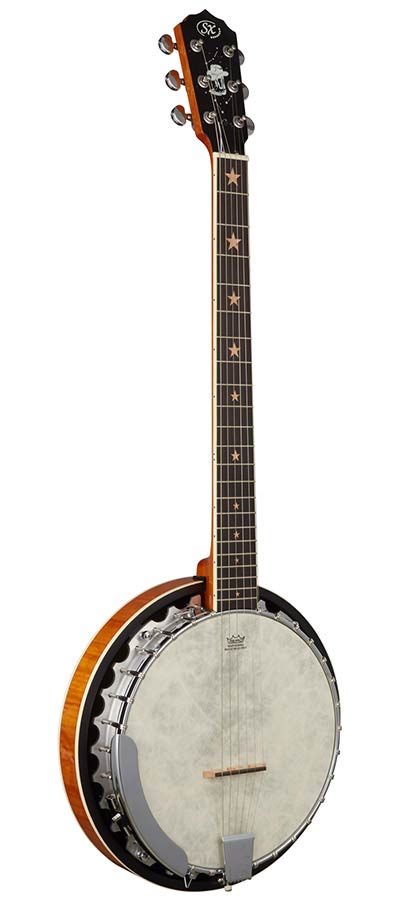 SX BJ566 6-snarige gitaarbanjo naturel