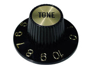 Boston KG-260-T witch hat knob, with gold cap, black, tone