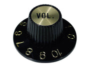 Boston KG-260-V witch hat knob, with gold cap, black, volume