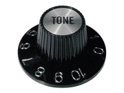 Boston KS-260-T witch hat knob, with chrome cap, black, tone