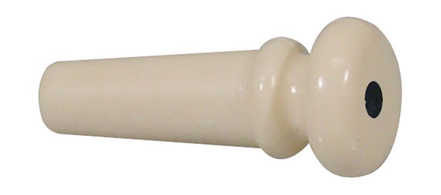 Boston 2093-BD eindknop, plastic, ivoor met zwarte stip folk model (viool vorm), 12-pack