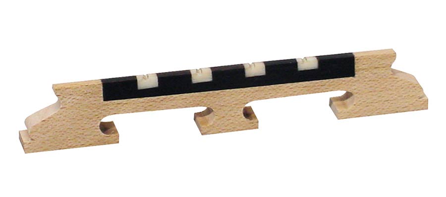 Boston P-1112 brug voor banjo, esdoorn, ebben+galalith kam, voor tenor banjo, hoogte: 1/2"