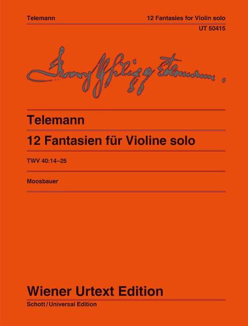 Telemann: 12 Fantasies For Violin (Viool)