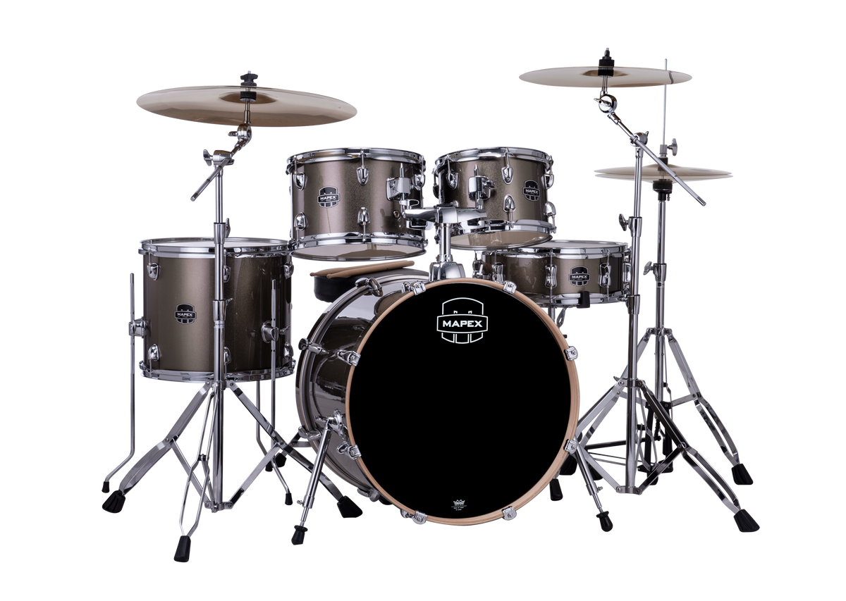 Mapex komplete set, Venus, Fusion, Copper Metallic #VX, incl. bekken – MXVE5045FTCVX