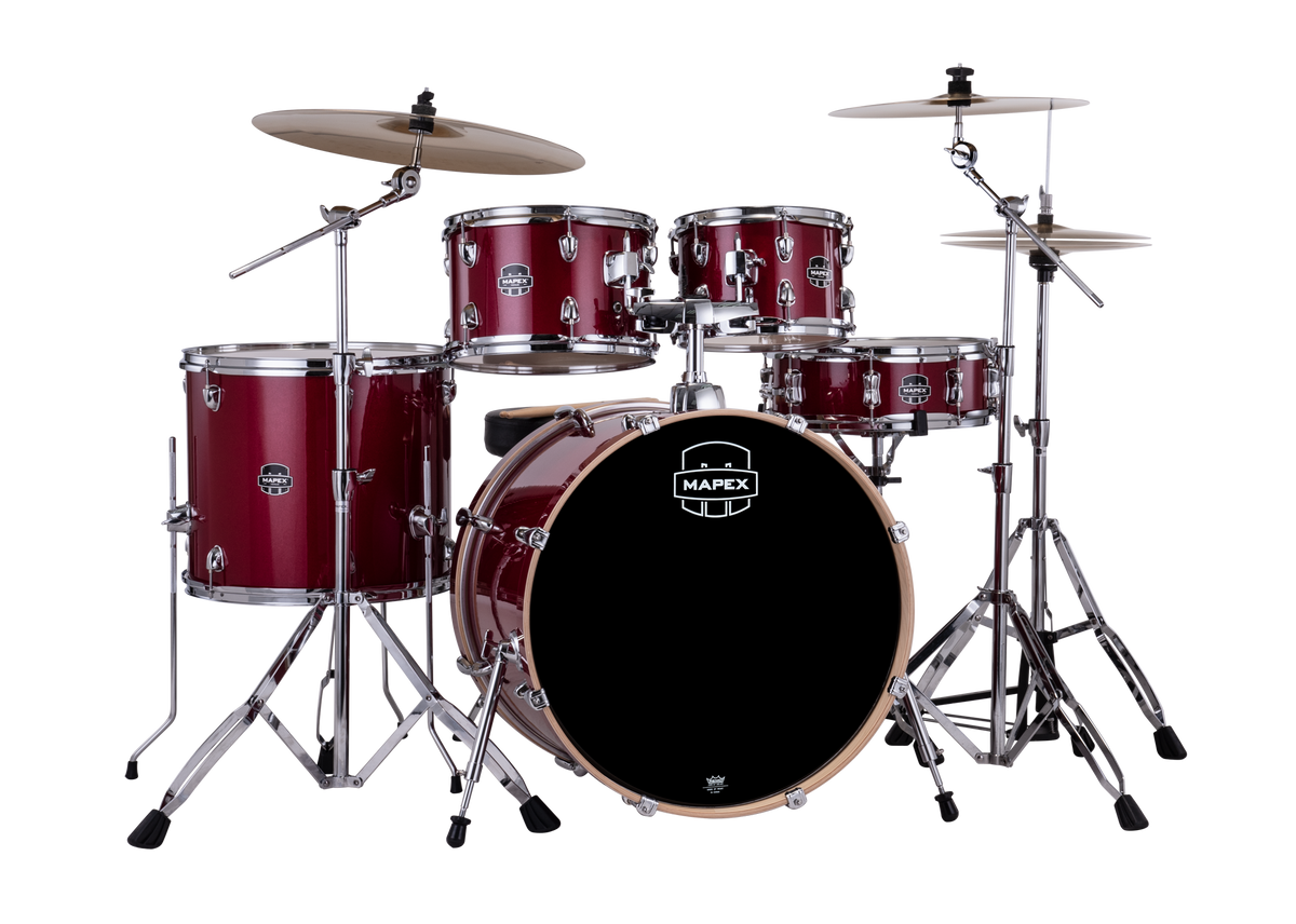 Mapex komplete set, Venus, Stage, Crimson Red Sparkle #VM, incl. Bekken – MXVE5295FTCVM