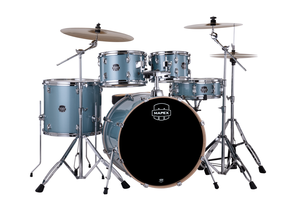 Mapex komplete set, Venus, Stage, Aqua Blue Sparkle #VJ, incl. bekken – MXVE5295FTCVJ