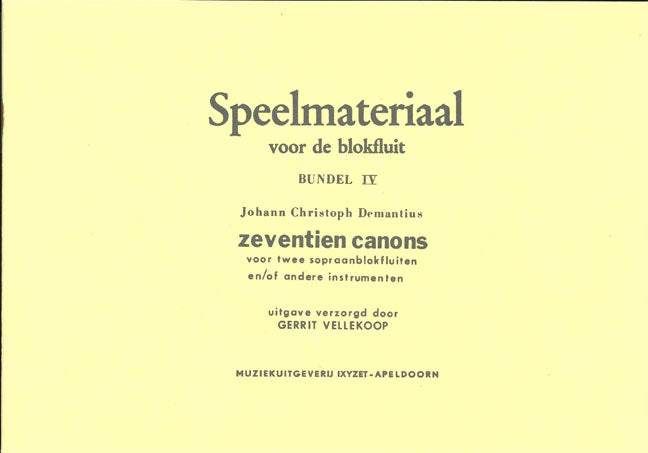 Demantius: Speelmateriaal voor de Blokfluit Vol.4 (Sopraanblokfluit)