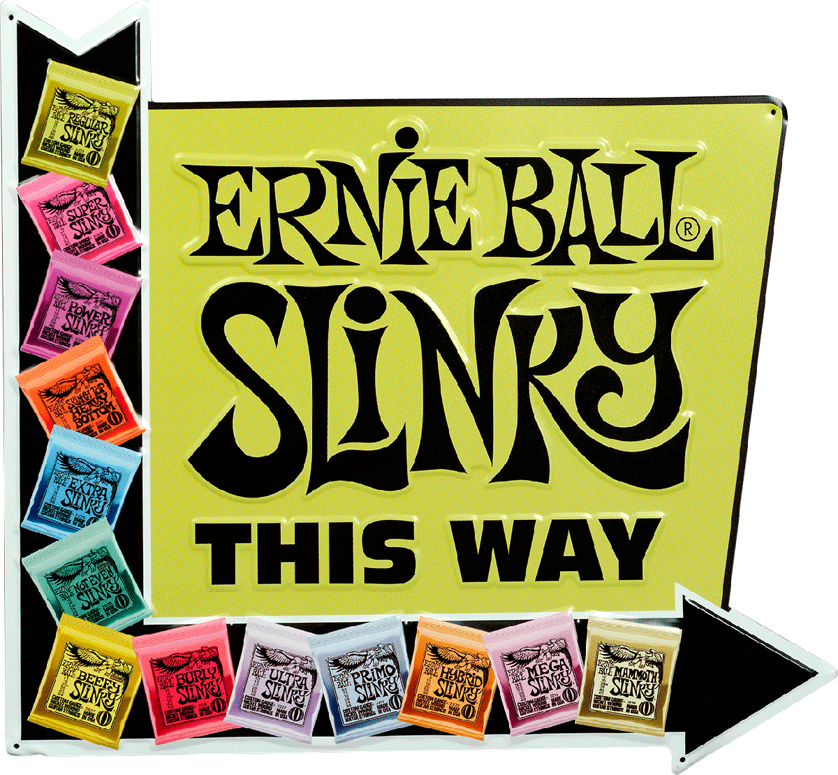 Ernie Ball Slinky This Way - Signaletique En Aluminium