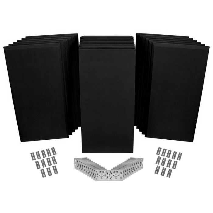 Auralex - Axppk2_ss_blk - Auralex Propanel Prokit 2 12-B224, 6-M224, Mounting Hardware, Suede Black