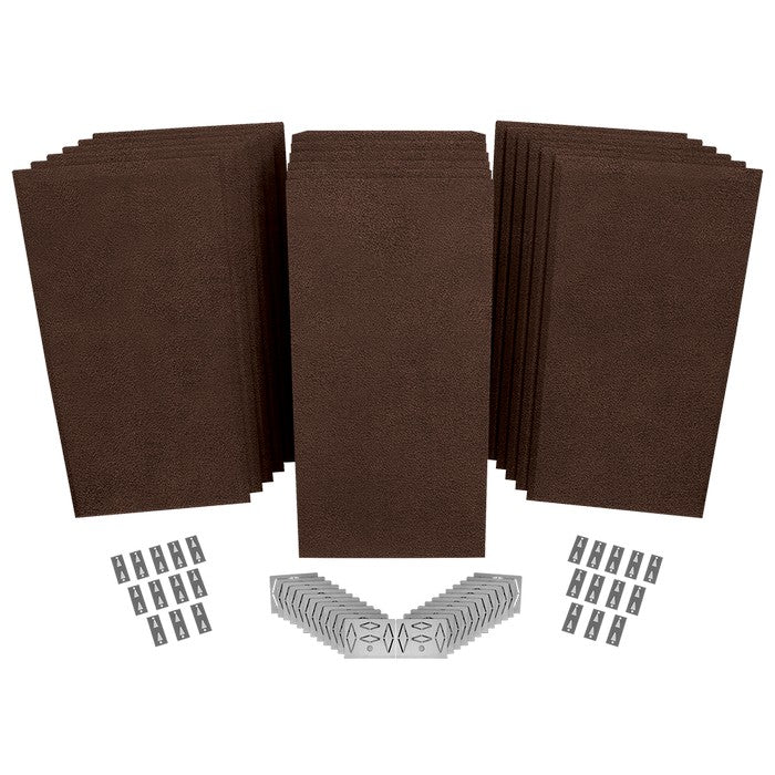 Auralex - Axppk2_ss_bro - Auralex Propanel Prokit 2 12-B224, 6-M224, Mounting Hardware, Suede Brown