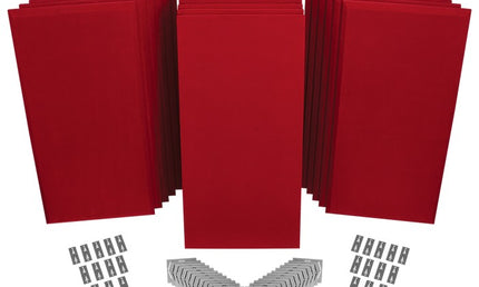 Auralex - Axppk2_ss_red - Auralex Propanel Prokit 2 12-B224, 6-M224, Mounting Hardware, Suede Red