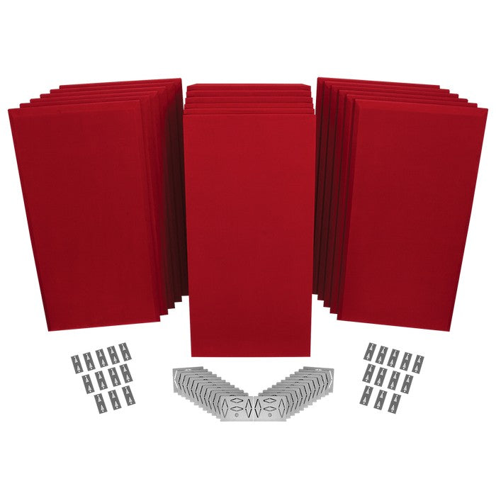 Auralex - Axppk2_ss_red - Auralex Propanel Prokit 2 12-B224, 6-M224, Mounting Hardware, Suede Red
