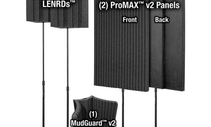 Auralex - Axvoxmax - Auralex Voxmax Portable Kit 2-Promax V2, 1-Mudguard V2, 2-Stand Mount Lenrd