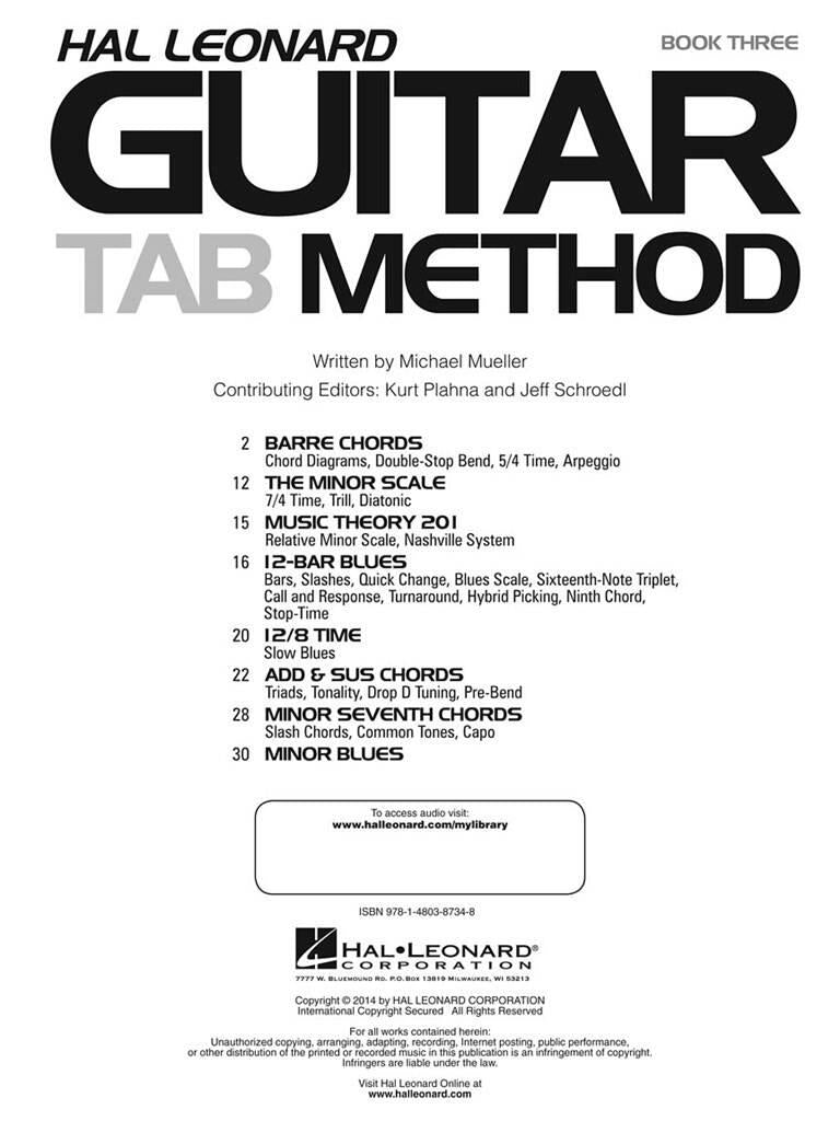 Hal Leonard guitar TAB method book 3
