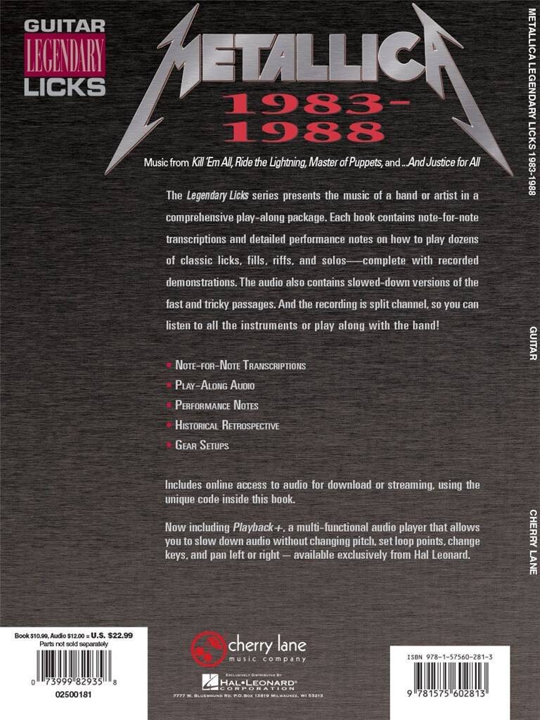 Metallica - Legendary Licks 1983-1988