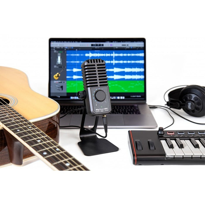 IK Multimedia - IKMIRIGSTRMMICPRO - Compact Multi-pattern Microphone and Stereo/4-channel Audio Interface