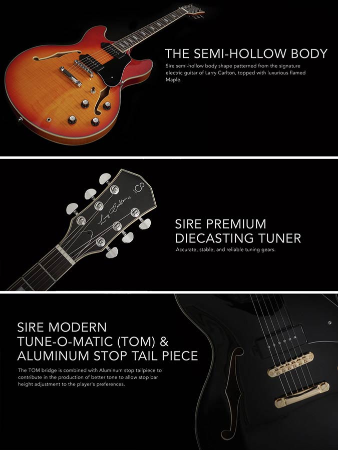 Sire H7VL Larry Carlton elektrische gitaar black