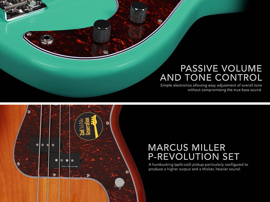 Sire P5 A5F Marcus Miller 5-snarige passieve basgitaar mild green