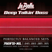 La Bella 760FS-XL Deep Talkin' Bass flatwound bassnaren, normale spanning, extra long scale, 045-105