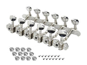 machine heads for 12-string guitar, metal shaft, 116,6mm, metal buttons