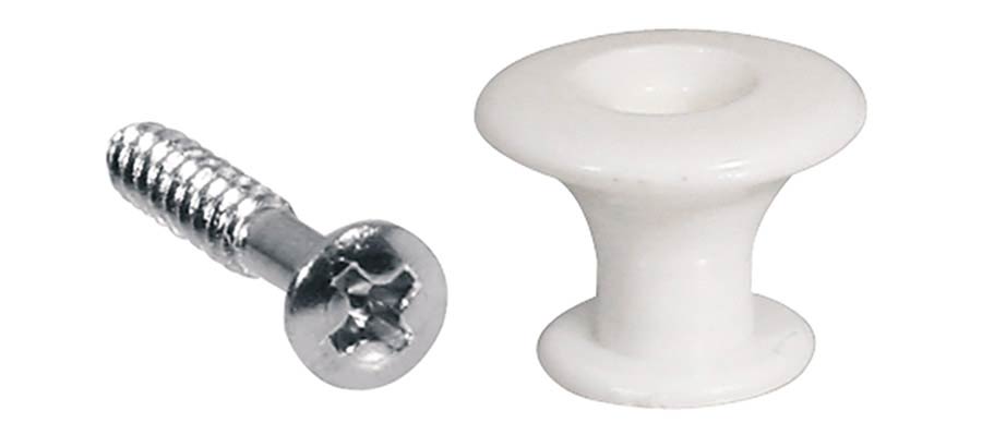endpin, plastic, with screw, 12-pack, white