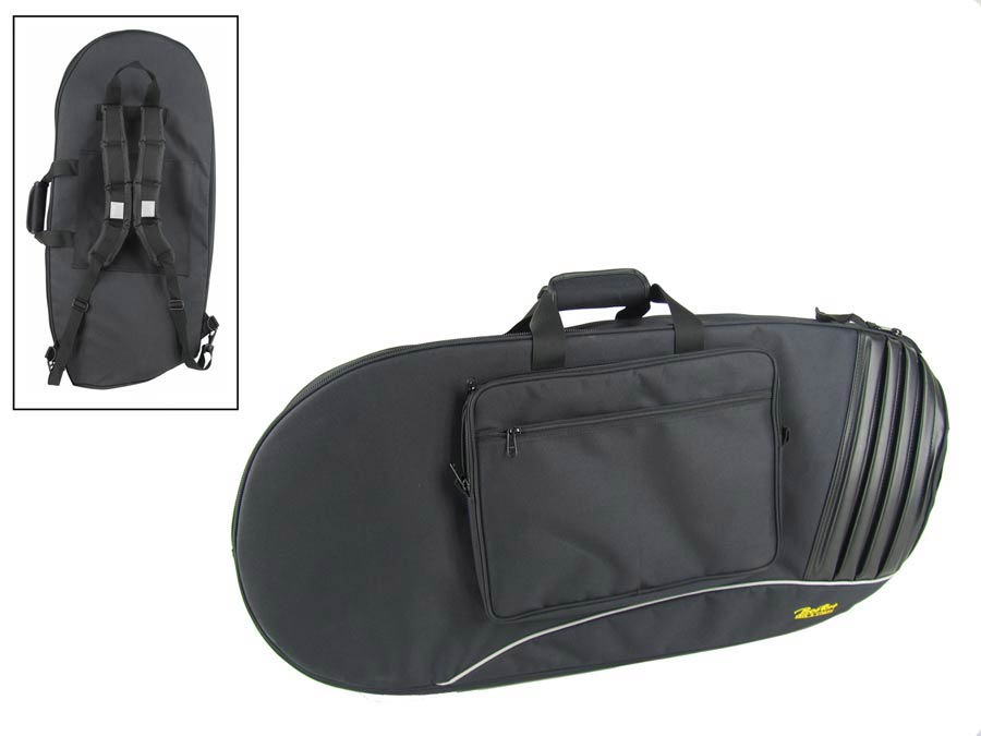gig-bag for euphonium, black cordura, 25mm padded, with straps and accessory pocket