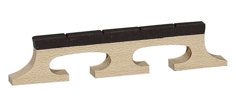 bridge for banjo, maple, ebony saddle, for tenor banjo, height: 1/2" (1,3 cm)