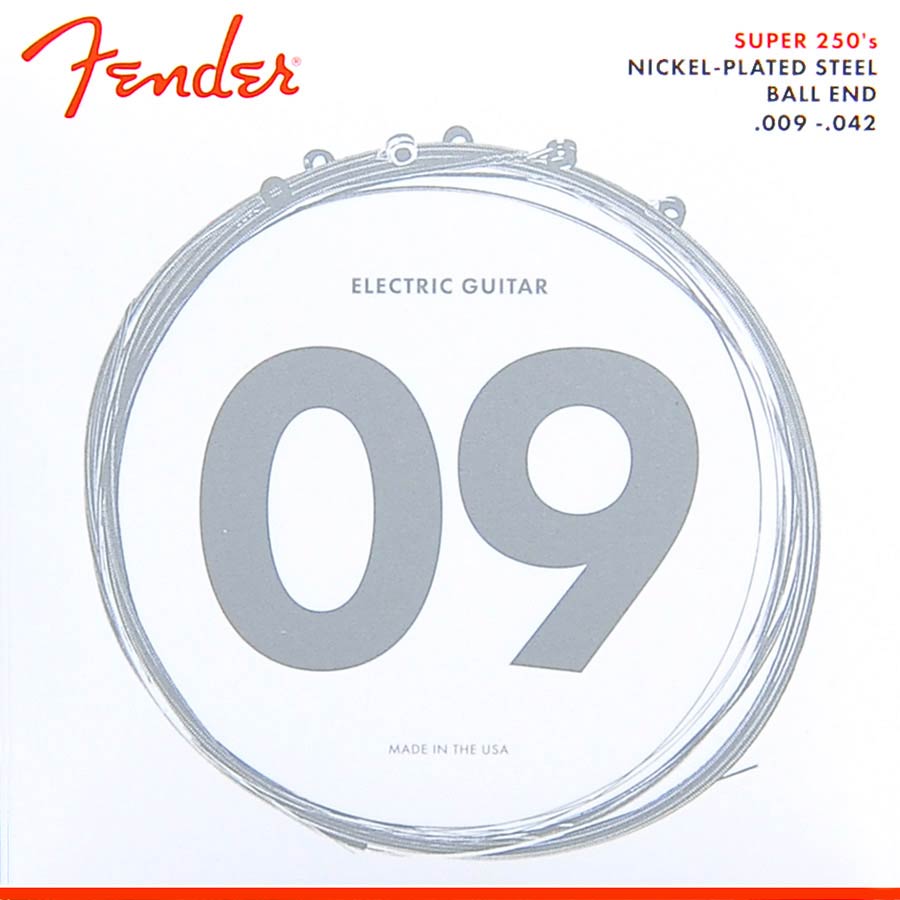 Fender snarenset elektrisch, nickel roundwound, light: 009-011-016-024-032-042