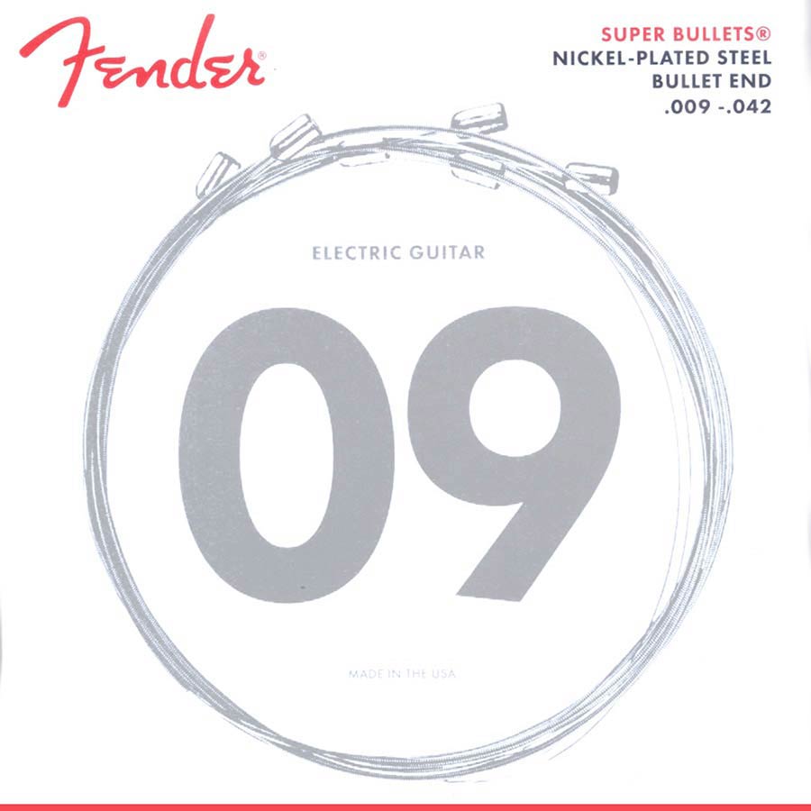 Fender snarenset elektrisch, nickel roundwound, light: 009-011-016-024-032-042