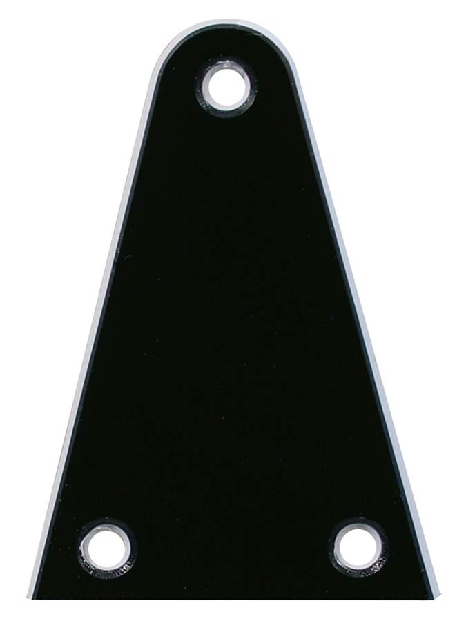 truss rod cover, black, 2 ply, black - white