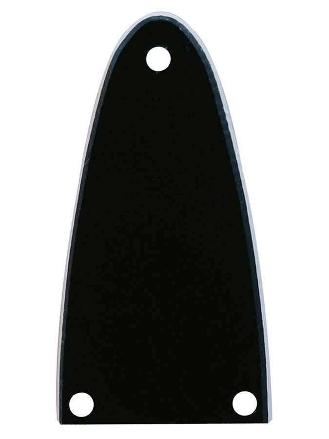 truss rod cover, black, 2 ply, black - white