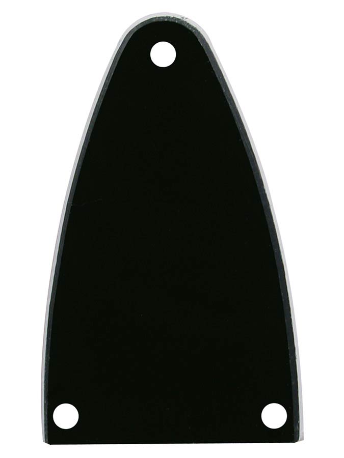 truss rod cover, black, 2 ply, black - white