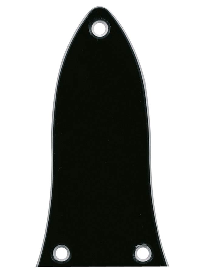 truss rod cover, black, 2 ply, black - white