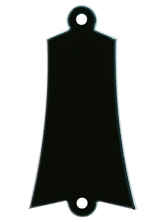 truss rod cover, black, 2 ply, black - white