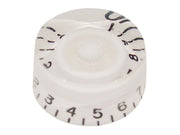 speed knob (hatbox), for inch type pot shaft, transparent white